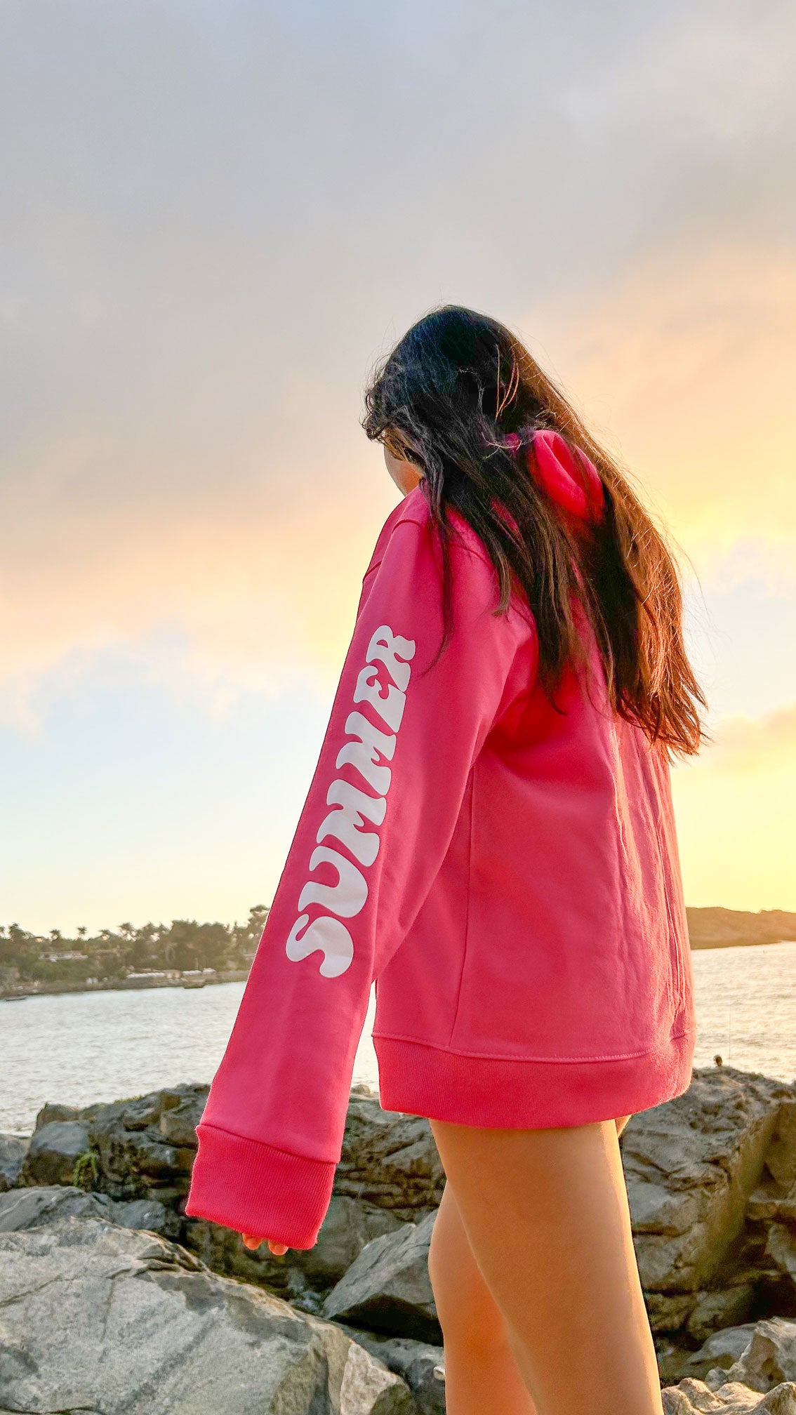 Hoodie Forever Summer Fucsia